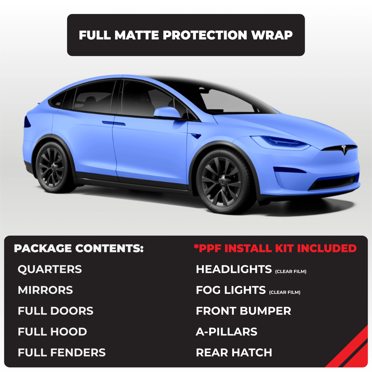 Model X Matte Finish Tesla Full Paint Protection Wrap - Drive Protected Shop
