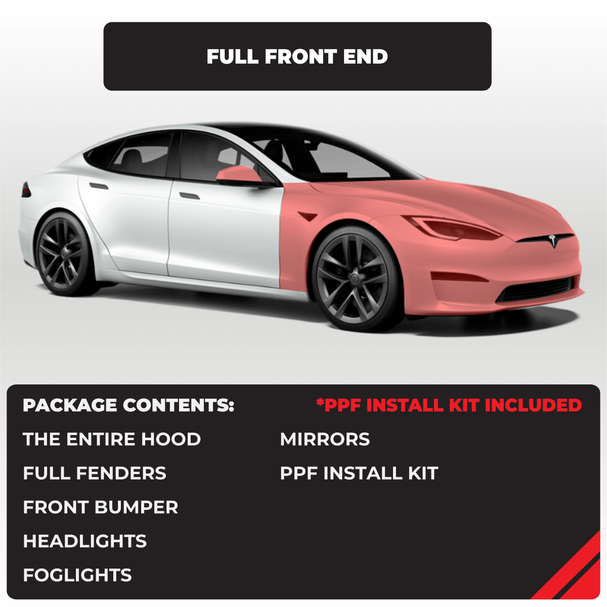 Tesla Model S Full Front End Paint Protection Film - Drive Protected Shop